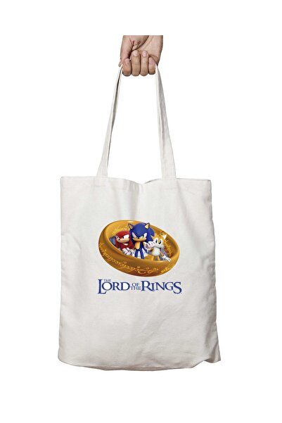 ART HEDİYE سونيك سيد الخواتم - سيد الخواتم، حقيبة قابلة للغسل مطبوعة على الجا...