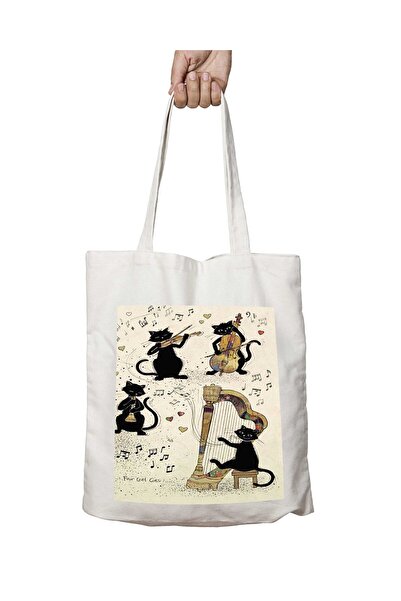 ART HEDİYE قطط الموسيقى الموسيقية - فلوت جيتار الكمان، وجهان ثابتان، مطبوع، ح...