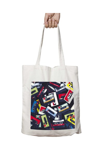 ART HEDİYE كاسيت Nostalgia Nineties، حقيبة كتف قابلة للغسل ومطبوعة على الجانبين