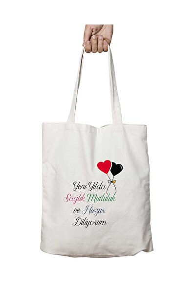 ART HEDİYE حقيبة قابلة للغسل مطبوع عليها "الصحة والسعادة في العام - أتمنى الس...