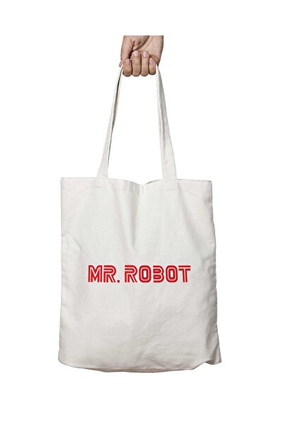 ART HEDİYE Mr Robot Logo - Two Sided, Washable Shoulder Tote Bag