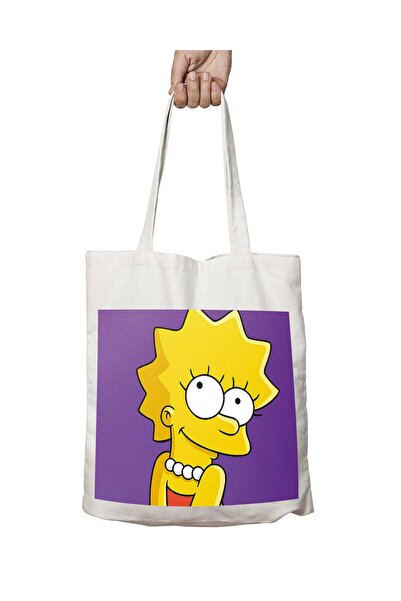 ART HEDİYE حقيبة LISA SIMPSON قابلة للغسل ومطبوعة على الجانبين