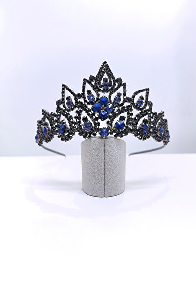 SimgeAksesuar Lacivert Kristal Taşlı Nişan Ve Kına Tacı