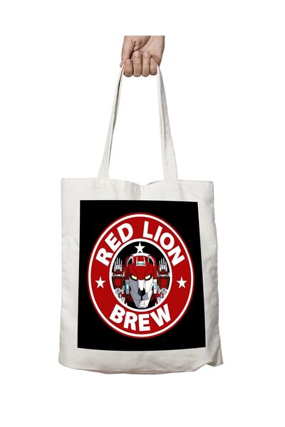 ART HEDİYE Voltron Red Lion Brew Coffee - حقيبة قابلة للغسل مطبوعة على الجانبين