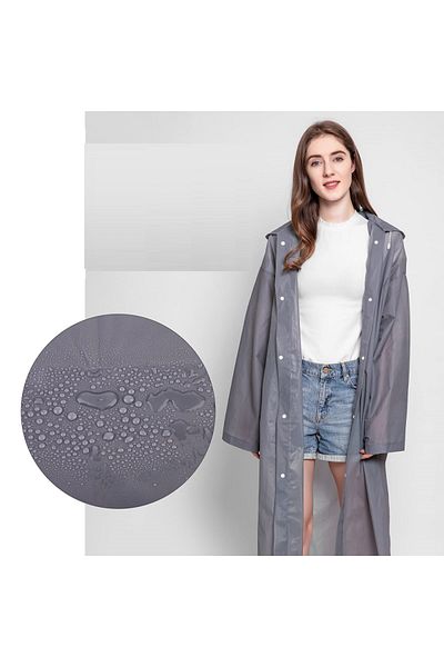 Kuzey Αδιάβροχο 1ης ποιότητας με γκρι καπέλο - VIP Unisex Αδιάβροχο εξωτερικού χώρου 5 ΤΕΜ