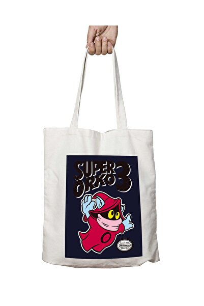 ART HEDİYE سوبر أوركو 3 - حقيبة قابلة للغسل بطبعة هي مان، تدوم على الجانبين