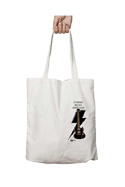 ART HEDİYE حقيبة كتف Shook Me All Night Long بنمط جيتار - قابلة للغسل، تدوم ع...