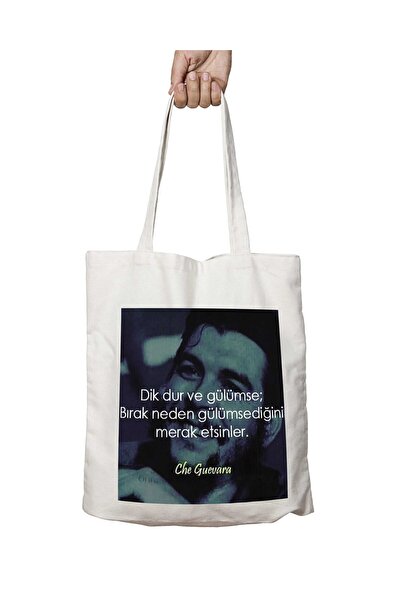 ART HEDİYE حقيبة قابلة للغسل بطبعات تشي جيفارا واقف وابتسم
