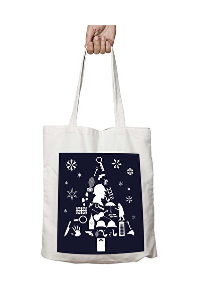 ART HEDİYE حقيبة شجرة عيد الميلاد مطبوعة قابلة للغسل من شيرلوك هولمز - تدوم ع...