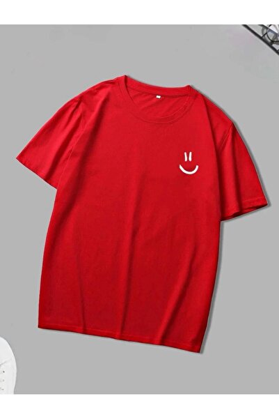 MEİLİFENG Tricou oversize unisex - Imprimat cu zâmbet mic