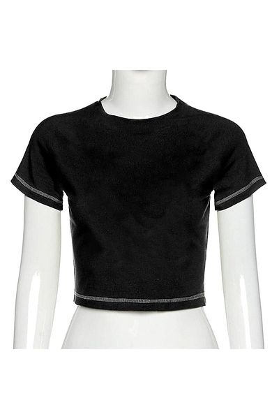 GOSSİP TEAM Gossip Team - Black Crop Cusut înapoi