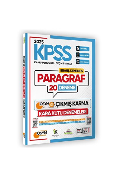 İnformal Yayınları 2024 Kpss Önlisans Paragraf 20li Deneme Sınavı Ösym Çıkmış Soruhavuzu Video Ve Pdf Çözümlü