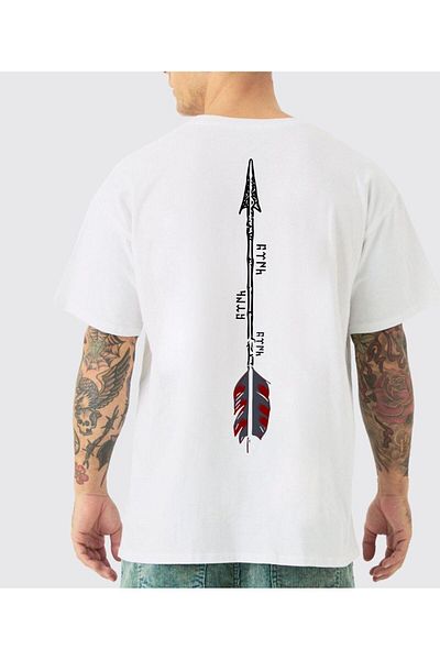 Uniquetex Βαμβακερό μπλουζάκι VEK ARROW Design Oversize
