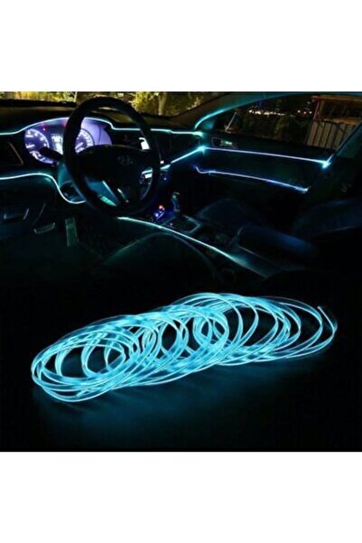 ede 2 Metre Buz Mavisi Araç Içi Torpido Şerit Ledi Renkli Ip Neon Led