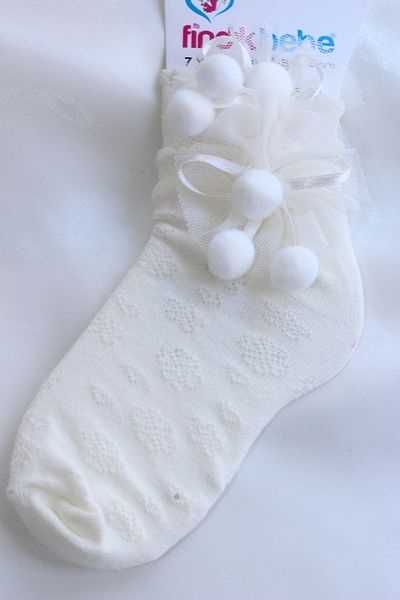 Arwen Collection school socKs with Pompoms for Girls