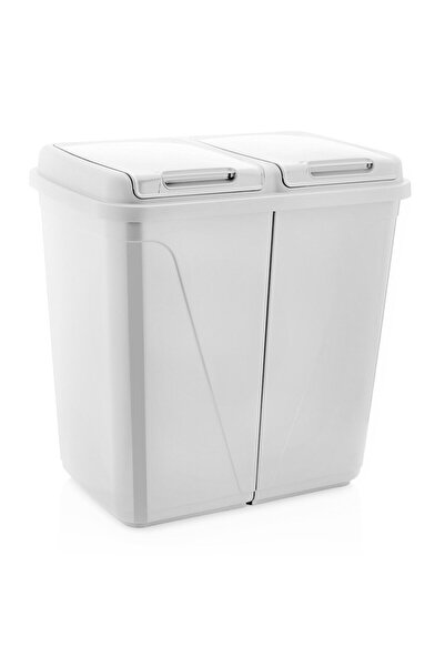 ASlife Home Coș alb cu două compartimente pentru gunoi