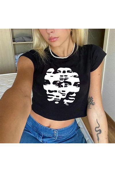 GOSSİP TEAM Gossip Team Y2k - Crop Top negru