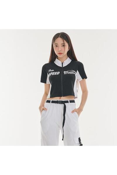 GOSSİP TEAM Gossip Team - Crop Top cu fermoar cu imprimeu Speed