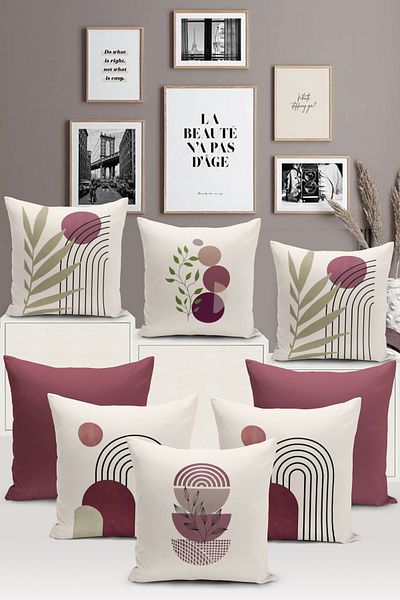Bertille Home Minimalist Series - Σετ 8 μαξιλαροθήκες με ψηφιακή εκτύπωση