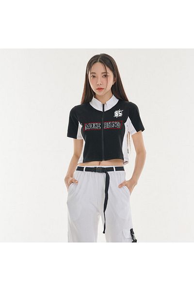 GOSSİP TEAM Marca Gossip Team Muse - Crop Top cu fermoar imprimat