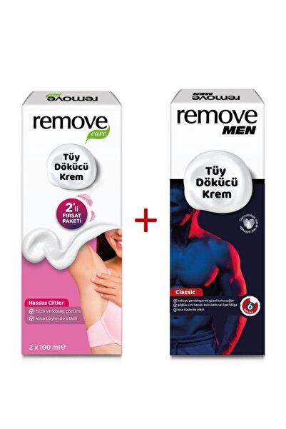 remove Tüy dökücü Krem Hassas Ciltler 200 ml + Tüy dökücü Krem Men Classic 100 ml
