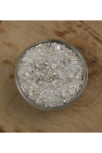 Prestij Boncuk Prestij Candy Karışık Model Cam Boncuk Beyaz Renk Tonları