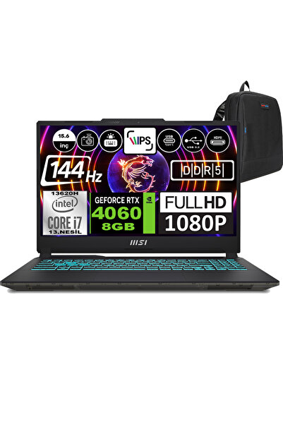 MSI CYBORG 15 i7 13620H 16GB 512GB SSD RTX4060 WIN11 Home 15.6" FHD 144Hz A13VF892XTRWH01 + Zetta Çanta