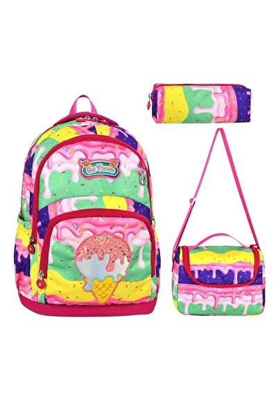 Pmr Waterproof Lined Ice Cream Triple Boy's Primary School School Bag + Therm...