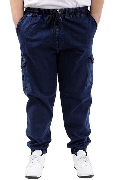 ModeXL Мъжки дънки Jogger - голям размер, карго джоб, тъмносини TORONTO 23917
