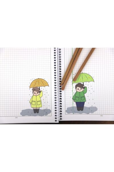 sevimli minikler A4 Karikatürlü Kareli 60 Yaprak Matematik Defteri