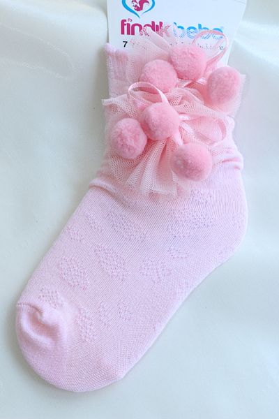 Arwen Collection school socKs with Pompoms for Girls