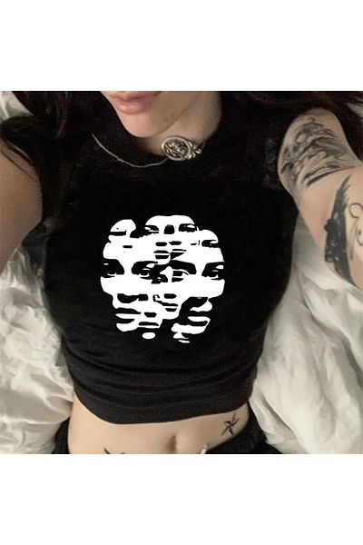 GOSSİP TEAM Gossip Team Y2k - Crop Top negru