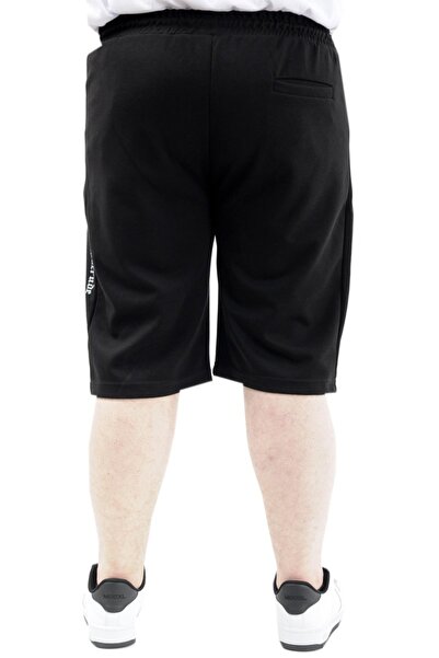 ModeXL Ανδρικό σορτς Capri - Μεγάλο Μέγεθος, Εκτύπωση, SIMPLE 24504 Μαύρο