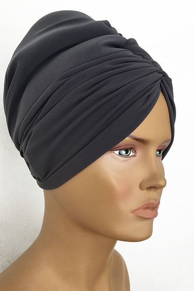 Vera Bonnet Padded Drape External Bonnet Ready Turban Anthracite Gray Women's Hijab Bonnet Lined Padded Hijab