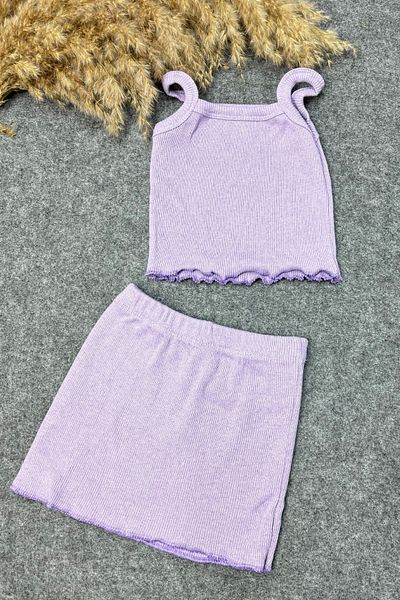 ADABEBEK lilac Crop Skirt Set for Baby - Rope Hanging