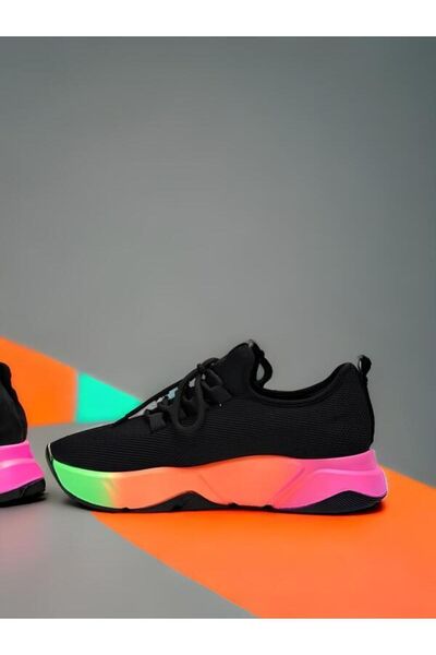 ZABEXIA Pantofi negru multi pentru femei - detaliu cu șireturi, talpă înaltă ...