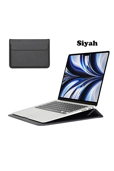 TEKNETSTORE Macbook Air 13.6 M2 M3 M4 Çip 2022 2024 2025 A2681 A3113 A3240 Uyumlu Çanta Pu Deri Stantlı Tasarım