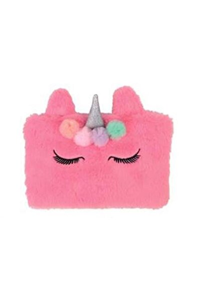 Bluoksweet Geantă pentru creioane cu unicorn cu coarne de pluș, trusă pentru ...