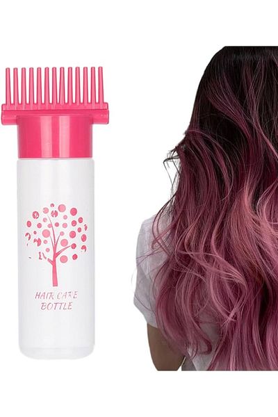 gaman Practical Scalloped Bowl Hair Coloring Bottle - Oil Application Comb, Dip Dye Application Bottle