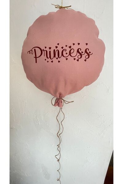 Gözükara Yuvarlak bez balon decoratif kırlent, princess yazılı bebek, çoçuk k...