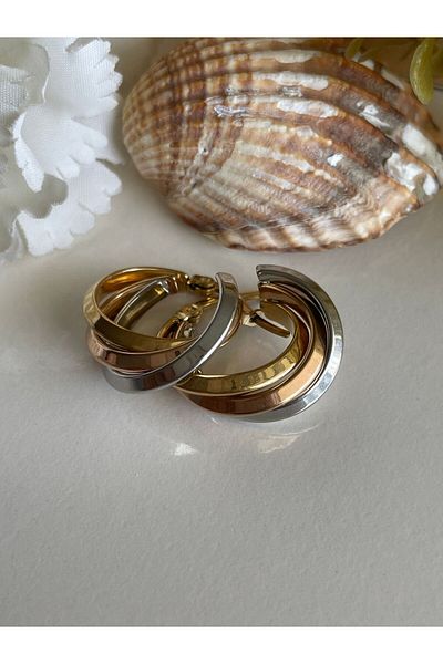 Vialis Non-Tarnish Steel Hoop Model Earrings