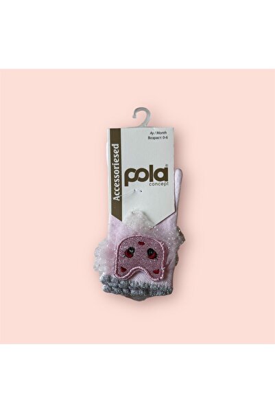 Pola Pink Cat Cotton Knee-length Baby Socks with Accessories