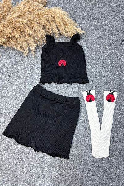 ADABEBEK Rope Strap Crop Set - with ladyBUg and Accessory Skirt