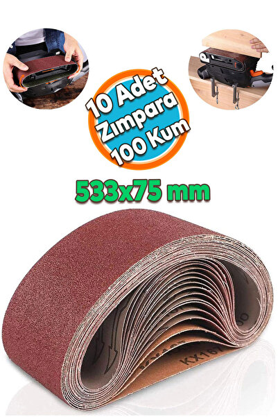 NZB Sonsuz Bant 100 Kum Tank Palet Zımpara Kağıdı 75 x 533 mm (10 ADET)