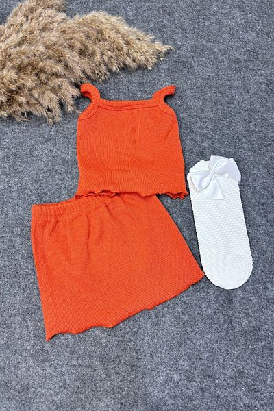ADABEBEK White Strappy Crop Socks Set