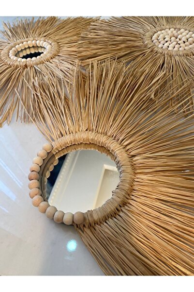 Genel Markalar BOHEM DUVAR SÜSÜ 3 LÜ SET DOĞAL RAFYA HANDMADE EL YAPIMI