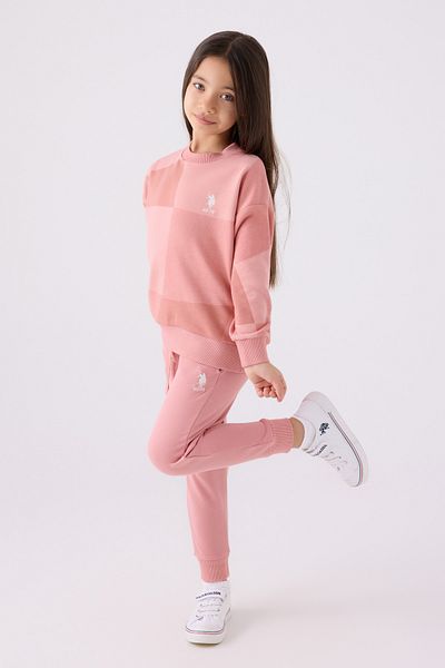 U.S. Polo Assn. Σετ φόρμας για κορίτσια με τετράγωνο σχέδιο στο παντελόνι
