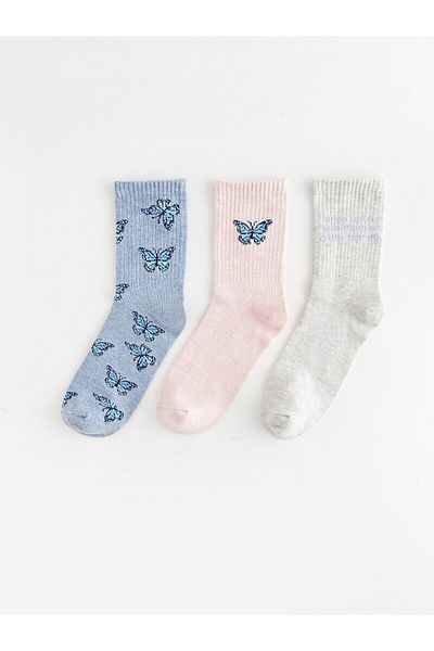 LC Waikiki Lcw Dream 3 Pack Patterned Women's Socks