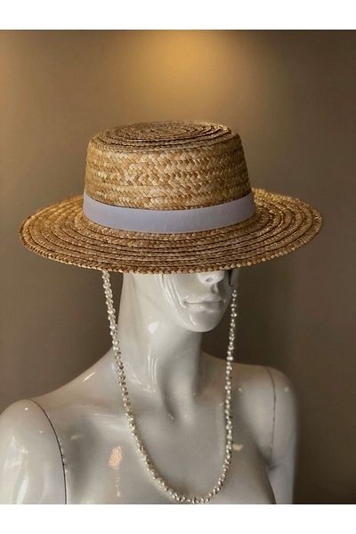 DESS DESIGN Gıa Straw Hat (Straw Hat with Pearls)