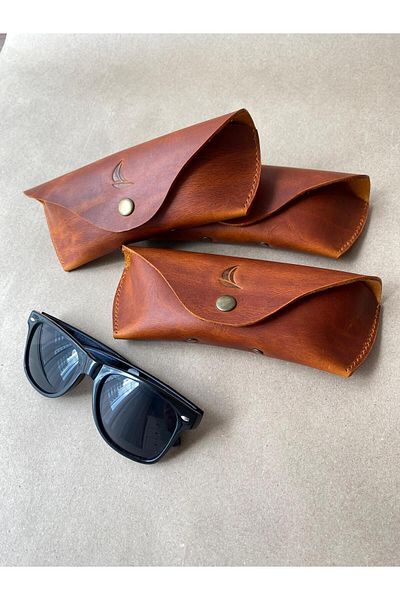 ALESTA LEATHER Handmade Genuine Leather Glasses Case